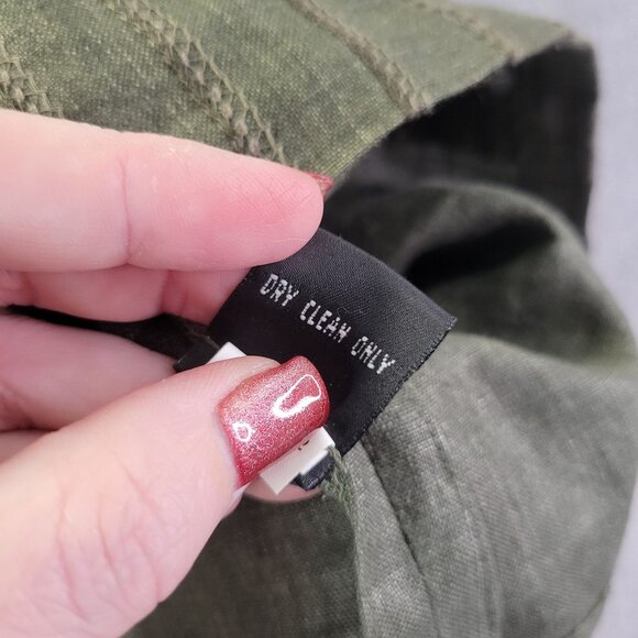 Ellen Tracy Womens Sleeveless Top 14 Green Linen Blend Workwear Classic - Picture 9 of 10